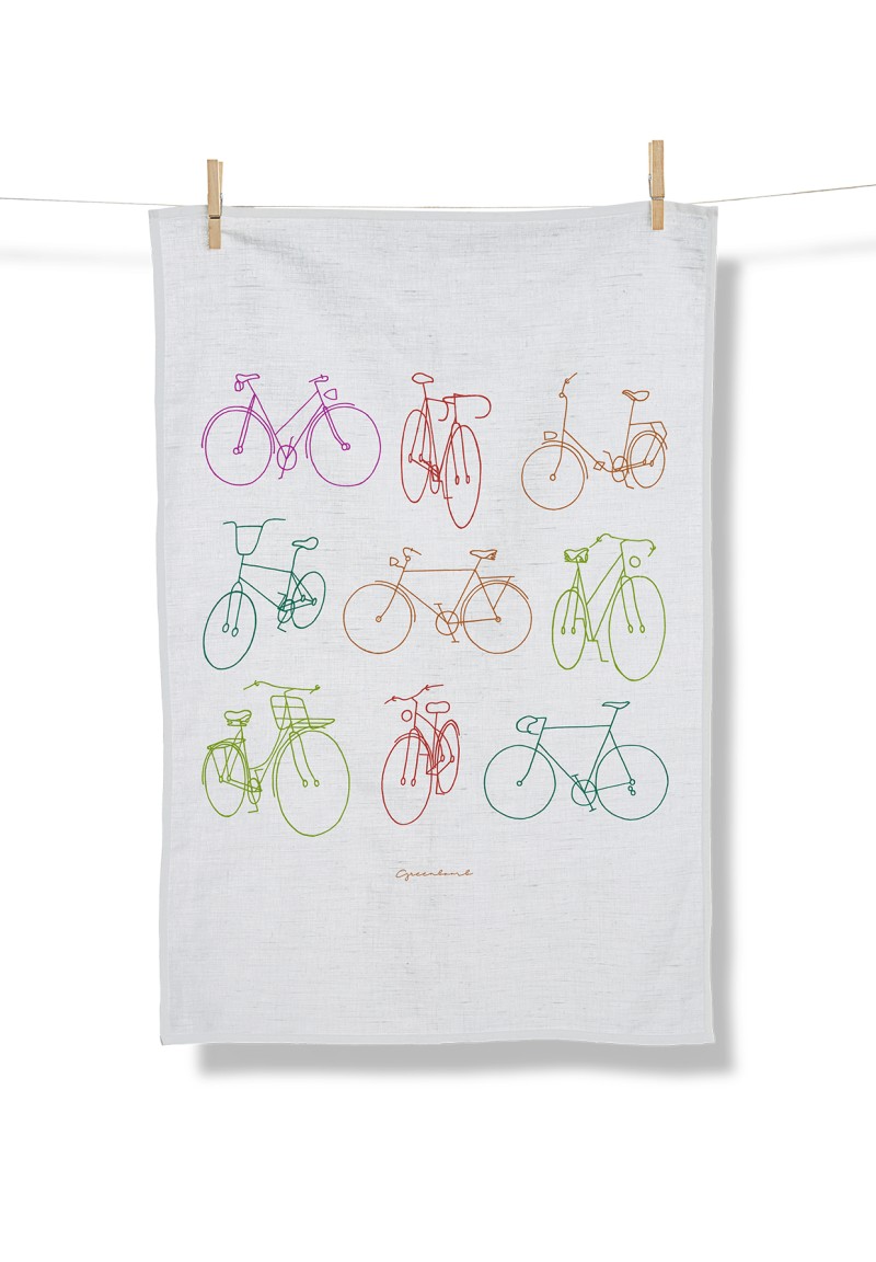 Bike Choice Tea Towel White