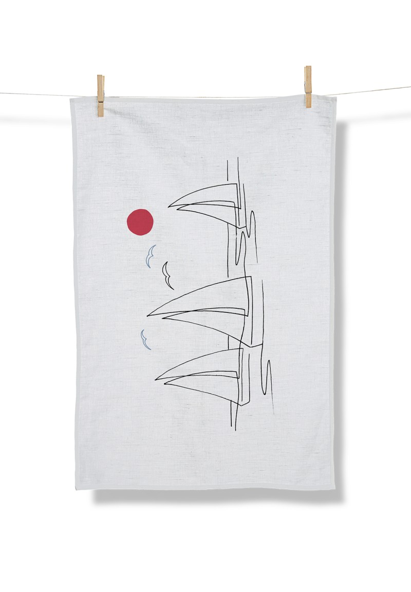 Nature Upwind Tea Towel White