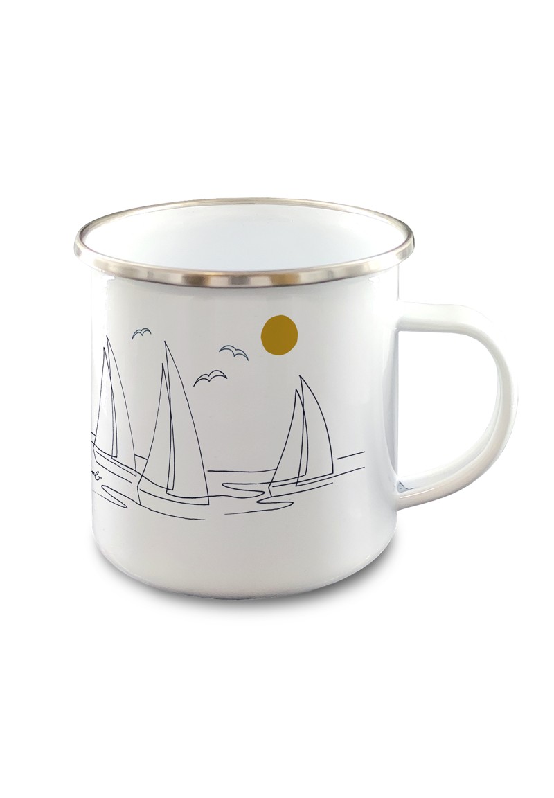 Nature Upwind Enamel Mug White