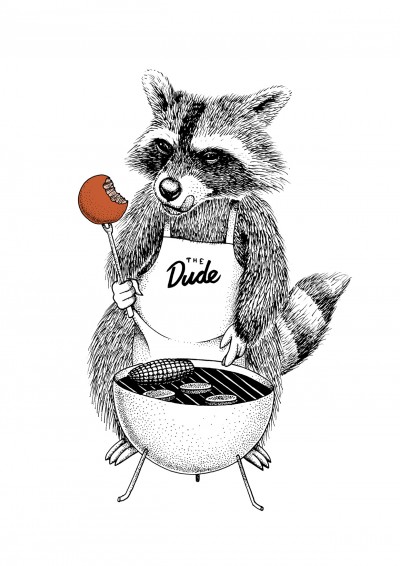 Animal Raccoon BBQ Poster
