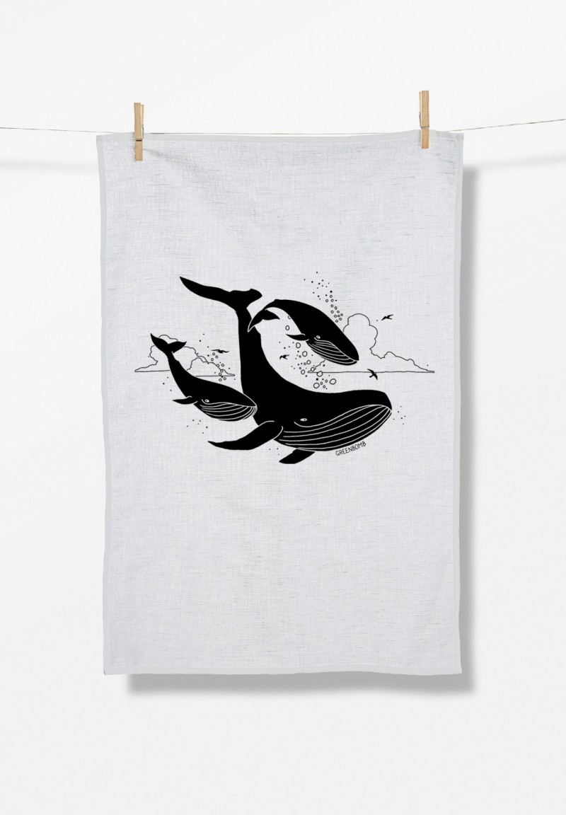 Animal Flying Whale (Tea Towel)