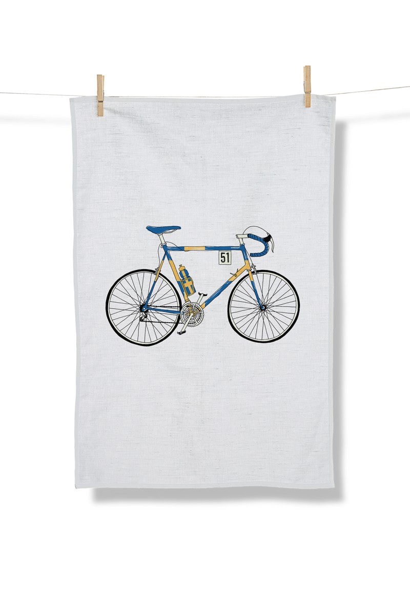 Bike Knut Tea Towel White