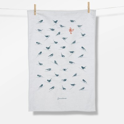 Animal Birds Sitting (Tea Towel)