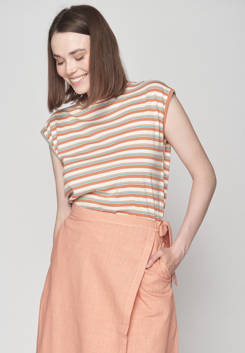 Basic Timid Shirts Peach Stripes